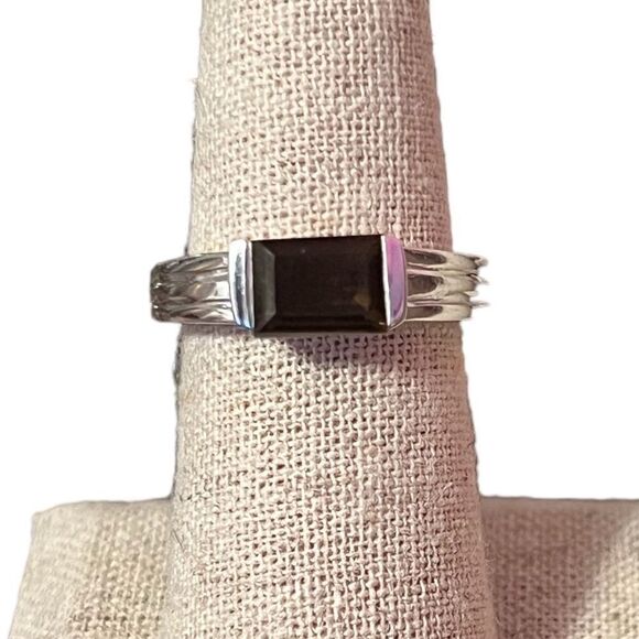 Vintage Smokey Quartz Sterling Silver Ring Size 7 - Picture 1 of 6
